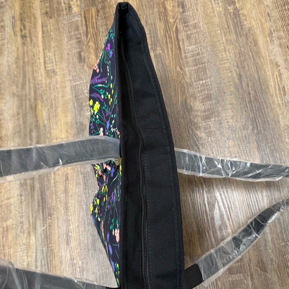 Victoria's Secret Black Tote with Floral‎ Design - Picture 9 of 15